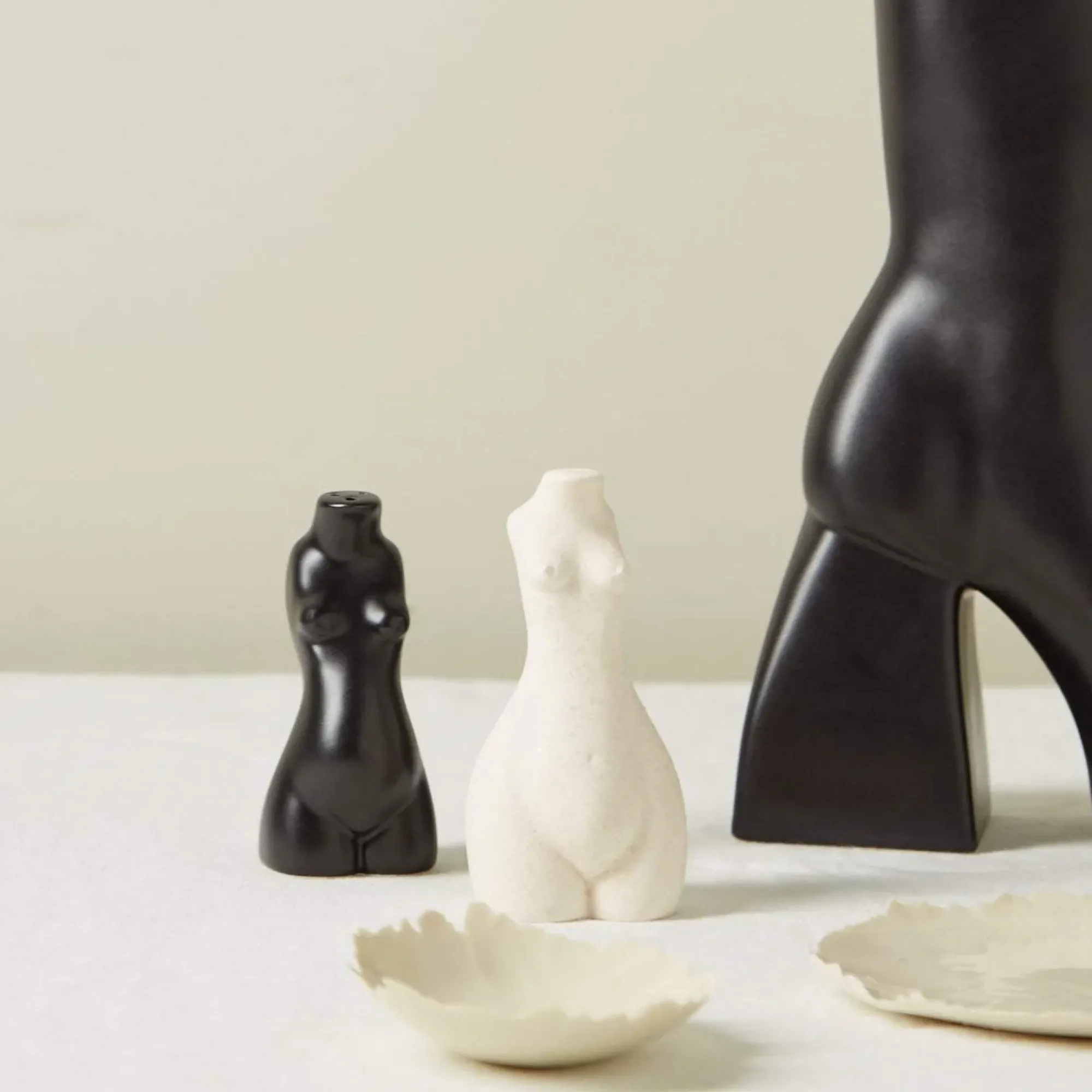 Anissa Kermiche Body Salt & Pepper Shakers Pair (Beige, Black) Online