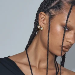 Anissa Kermiche Grande Poire De Feu Earrings (Clear) New