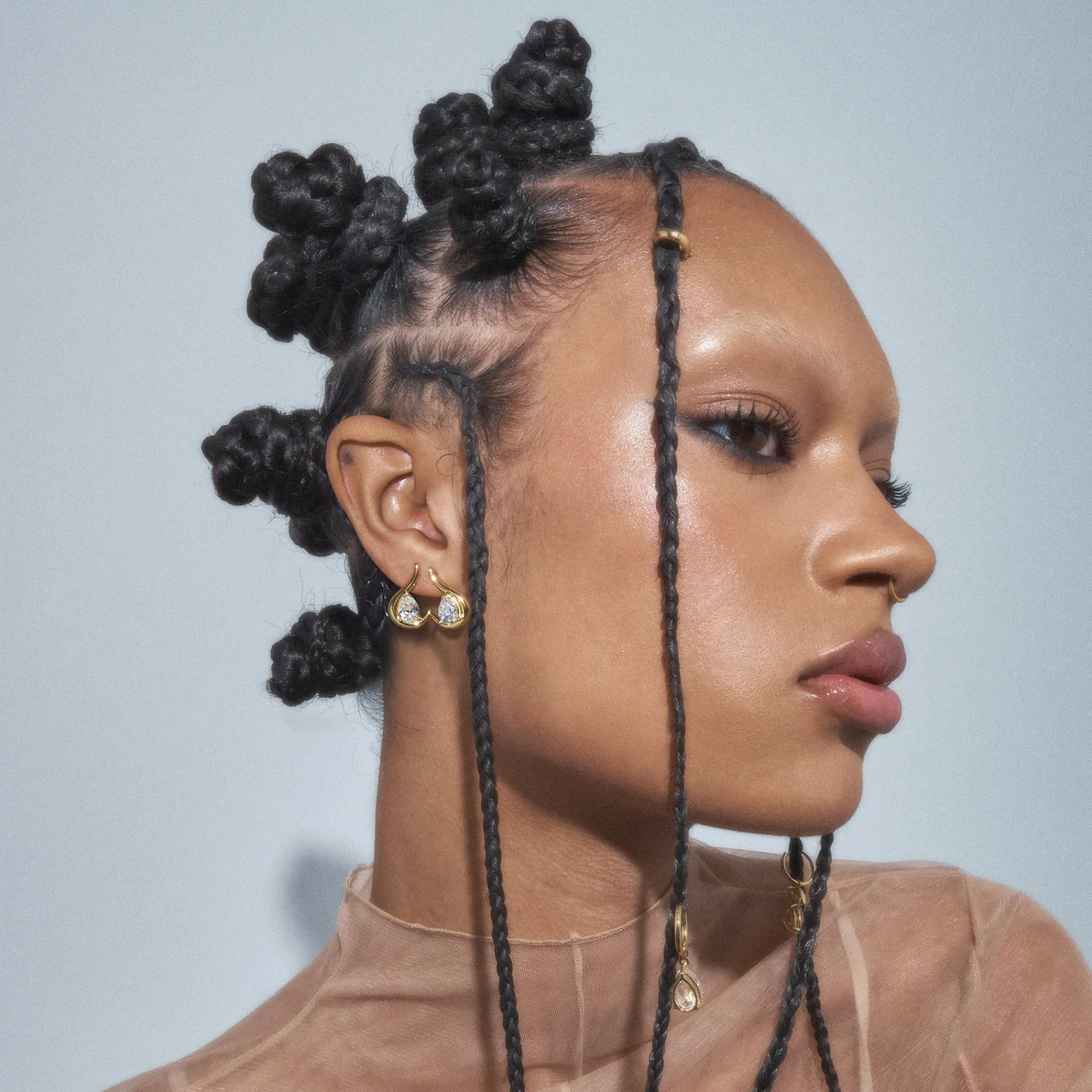 Anissa Kermiche Grande Poire De Feu Earrings (Clear) New