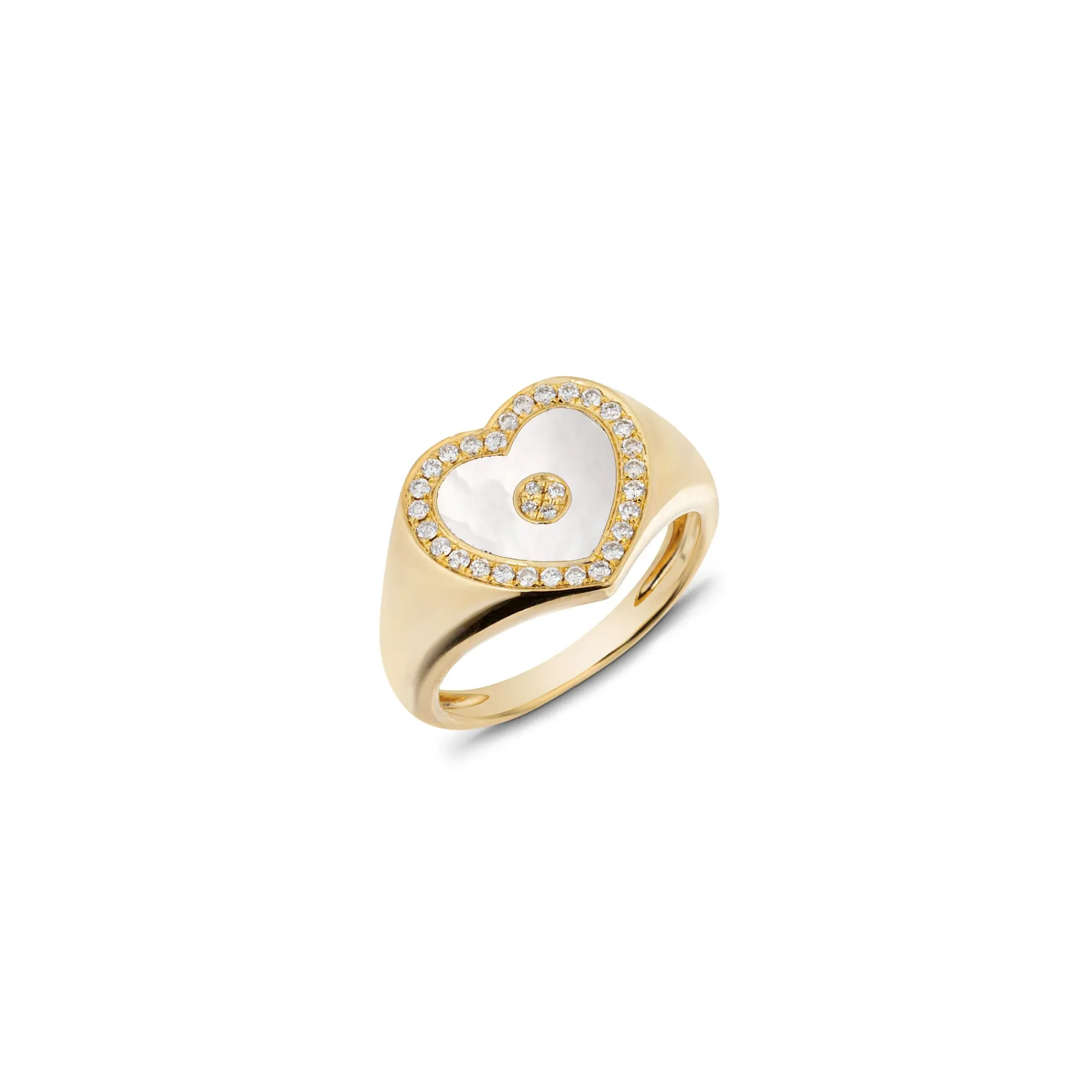 Anissa Kermiche Love Heart Mother Of Pearl Signet Ring Clearance